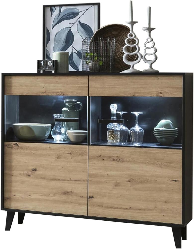 Highboard Artona - Artisan Eiche / Schwarz Bild 1