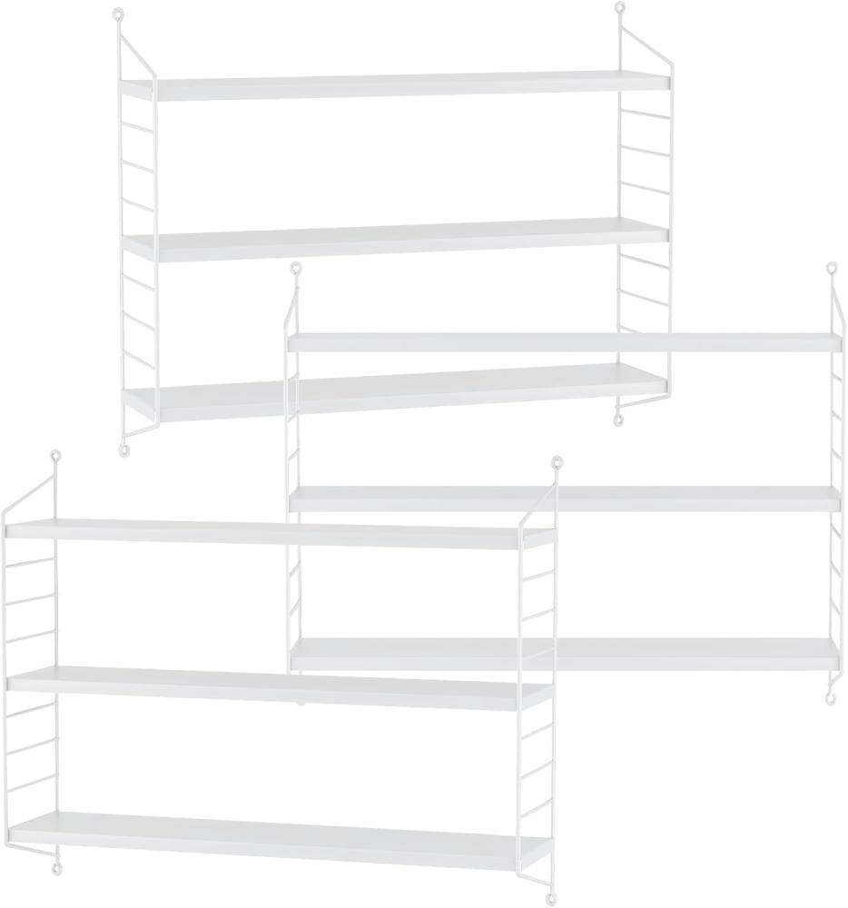 en.casa 'Strängnäs' Modulares Wandregal, Stahl weiß, 50 x 60 x 15 cm Bild 1