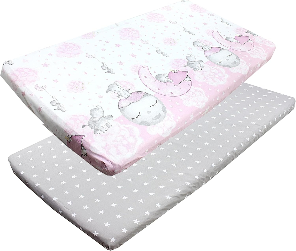 TupTam Spannbettlaken Baby Spannbettlaken Spannbetttuch für Babybett Kinderbett 2er Pack Bild 1