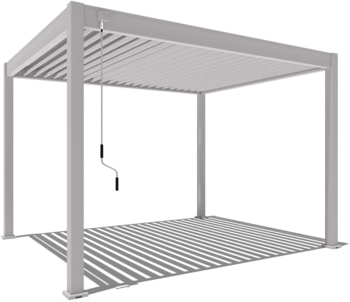 Weide Classic | Pergola Aluminium freistehend | 3 x 3,6 M | Lamellendach Ivory Sand Bild 1