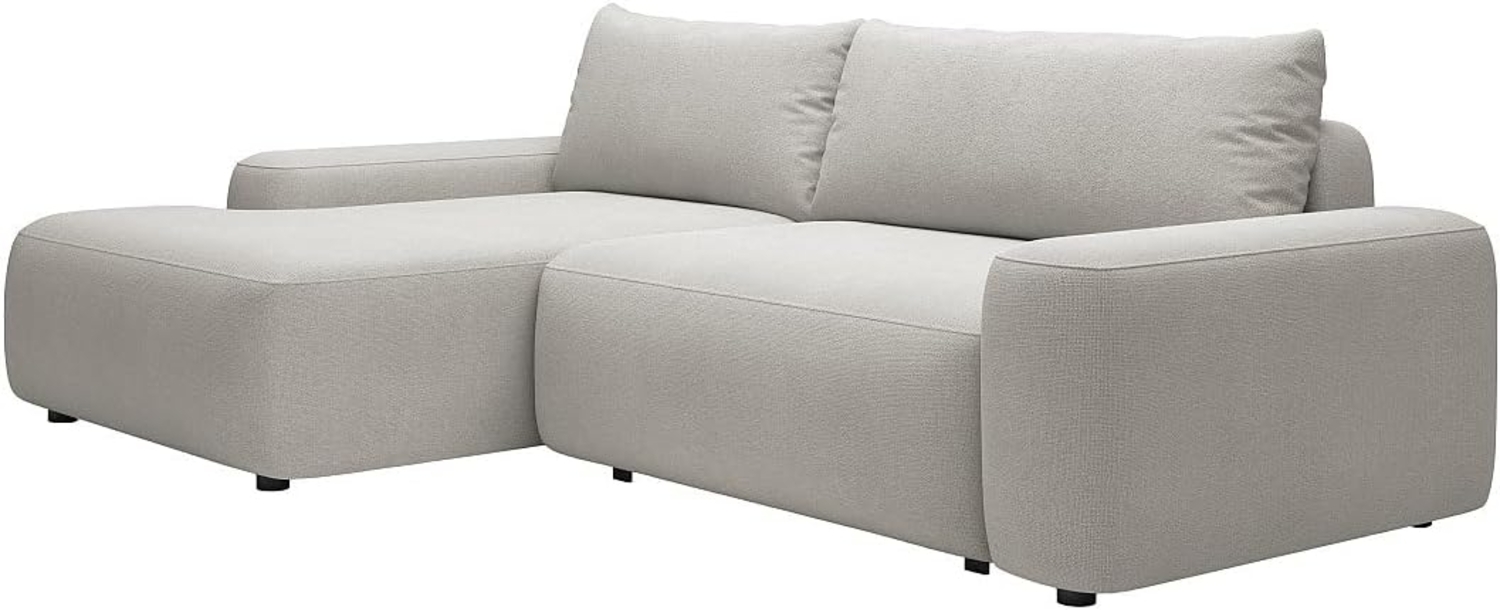 Vente-unique - Ecksofa mit Schlaffunktion - Ecke links - Strukturstoff - Hellgrau - DAVISO Bild 1