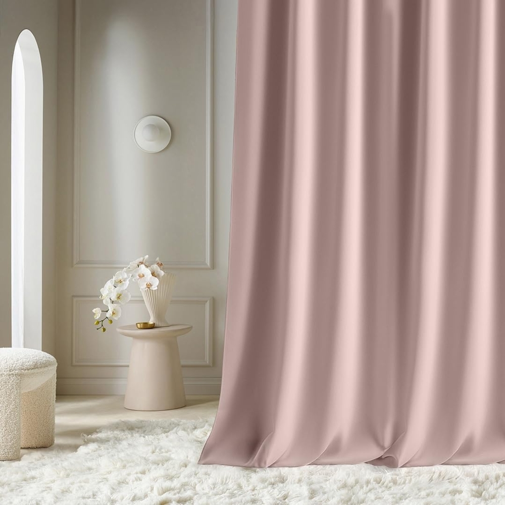 ROOM99 Vorhang mit Kräuselband Aura 140x240 cm Breite x Höhe Schiebegardinen Modern Curtain Wohnzimmer Schlafzimmer Puderrosa, 1 Stück Bild 1