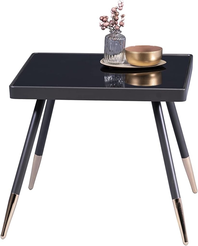 M2 Kollektion Rom 1 Beistelltisch, Couchtisch, Metall, Anthrazit, Gold, schwarz, 50 x 46 x 50 cm Bild 1