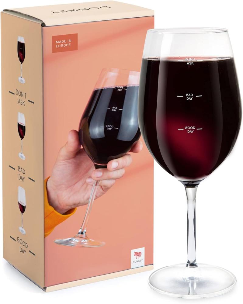 Donkey Products Glas Of Moods, Weinglas mit Aufdruck, Wein Glas, Weißweinglas, Rotweinglas, 540 ml, 210810 Bild 1