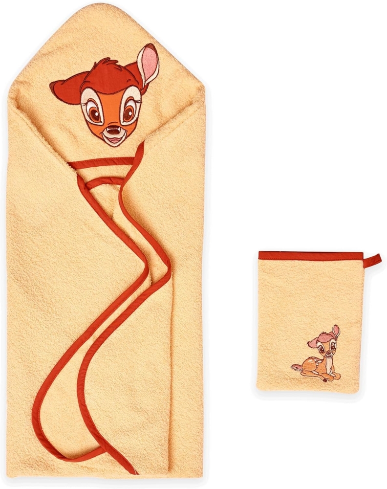 Disney Kapuzenhandtuch Disney Baby Kapuzenhandtuch Set, 2-teiling, 100% Baumwolle, Kapuzenhandtuch mit Waschlappen Bild 1