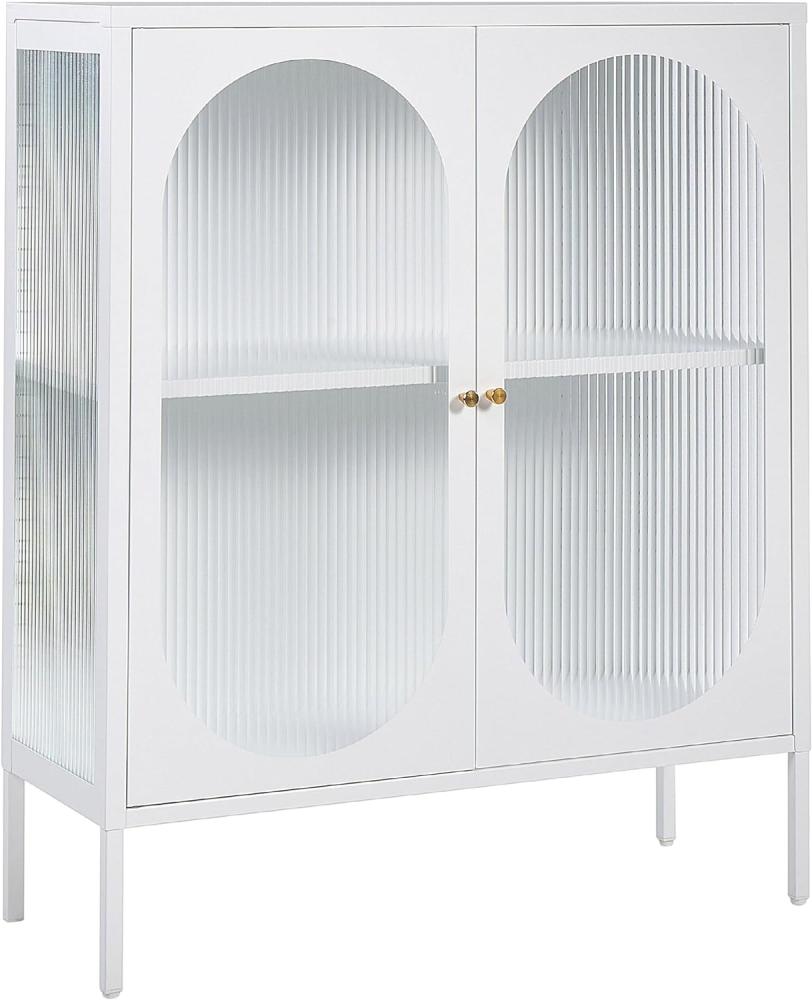 Vitrine SARRE Metall 90 cm 35 cm Weiß Bild 1