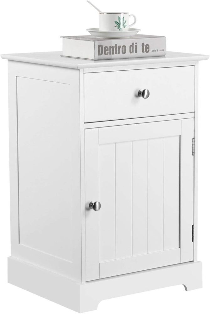 Yaheetech Nachtschrank Kommode Boxspringbett Nachttisch Nachtkommode mit Stauraum 40 x 35 x 60 cm Schlafzimmer Weiß Bild 1