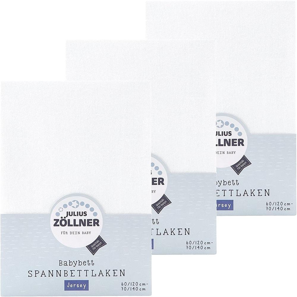 Julius Zöllner Spannbetttuch Jersey 70x140 / 60x120 Weiss 3er Pack Bild 1