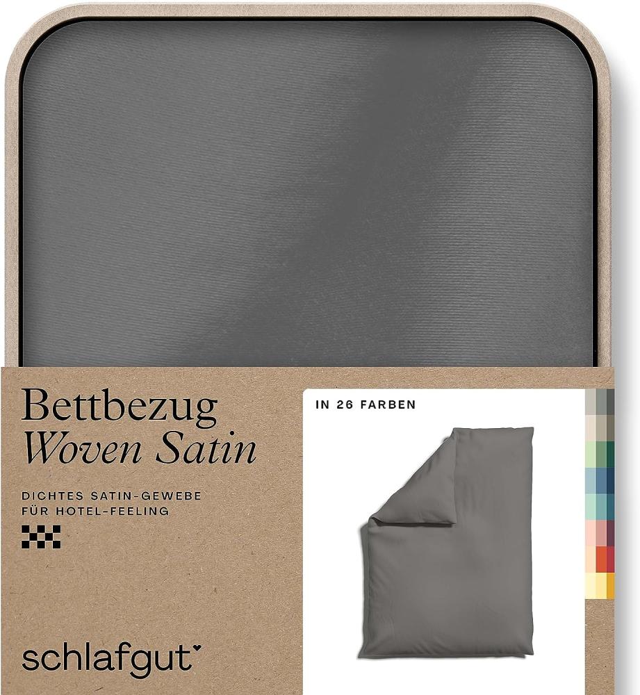 Schlafgut Woven Satin Bettwäsche|Bettbezug einzeln 135x200 - 140x200 cm| grey-mid Bild 1