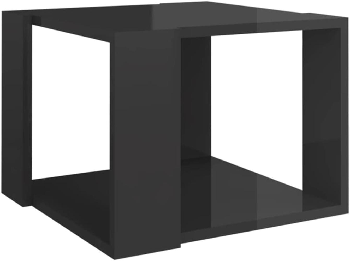 vidaXL Couchtisch Hochglanz-Grau 40 x 40 x 30 cm Spanplatte Bild 1