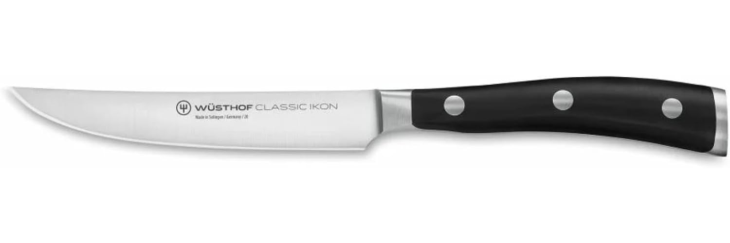 Wüsthof Steakmesser, Classic Ikon (1040331712), 12 cm Klingenlänge, geschmiedet, Edelstahl rostfrei, extrem scharfes Messer für Fleisch Bild 1
