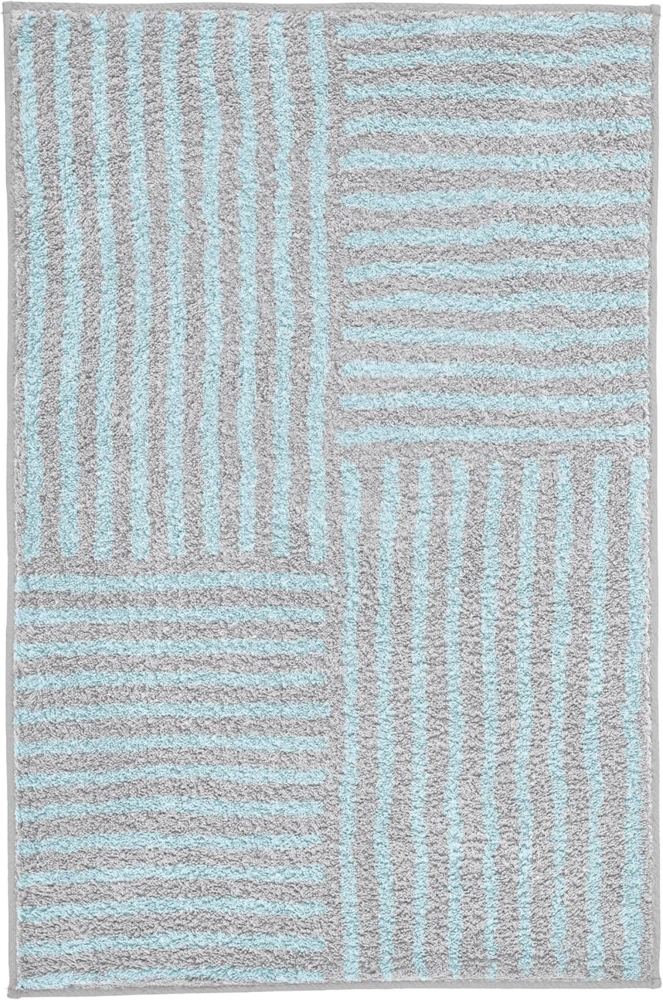 Kleine Wolke Badematte Chelsea, Höhe 20 mm, rutschhemmend beschichtet, fußbodenheizungsgeeignet, Polyester, rechteckig, Badteppich, modernes Design, gestreift Bild 1