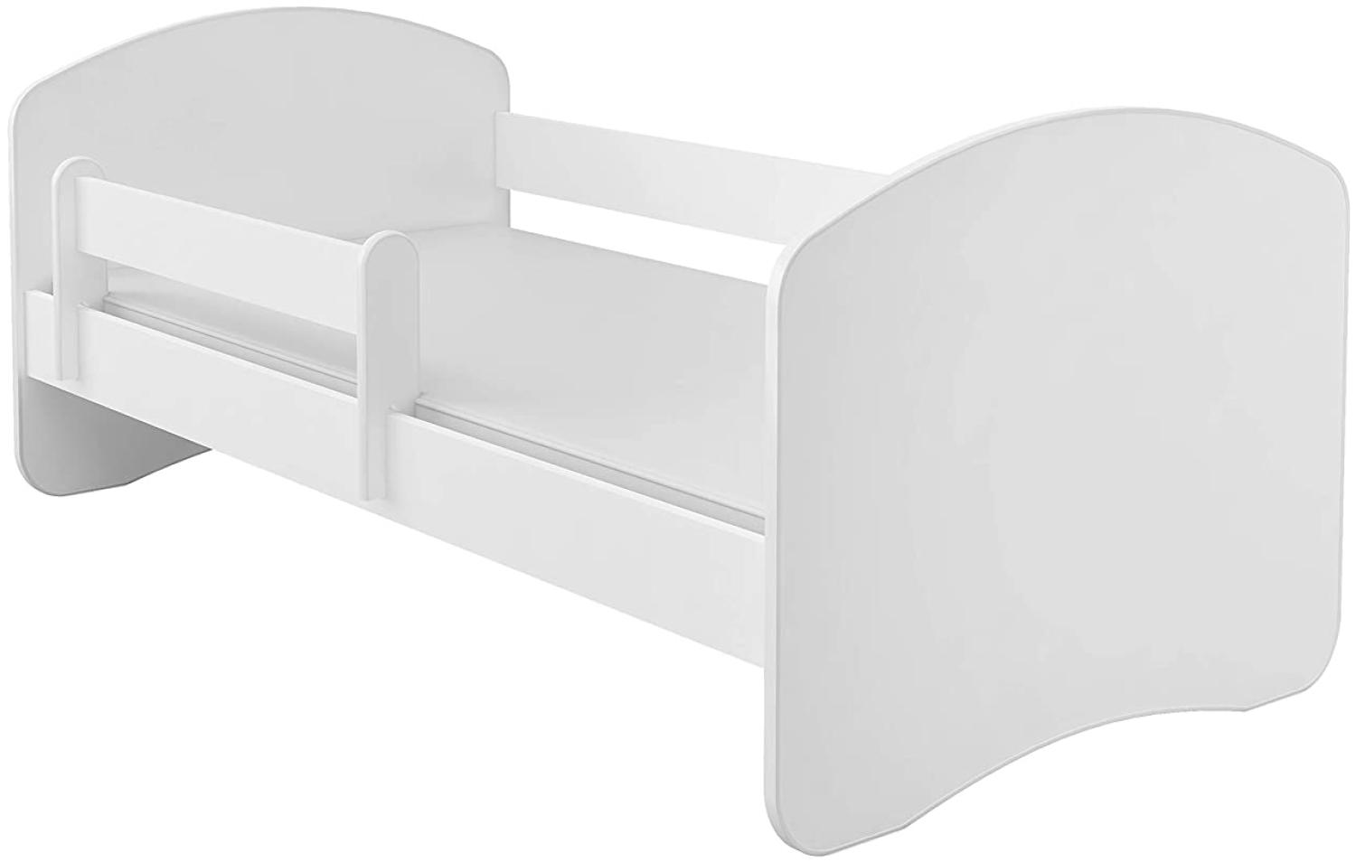 Kinderbett Jugendbett mit einer Schublade und Matratze Weiß ACMA II (180x80 cm, Weiß) Bild 1