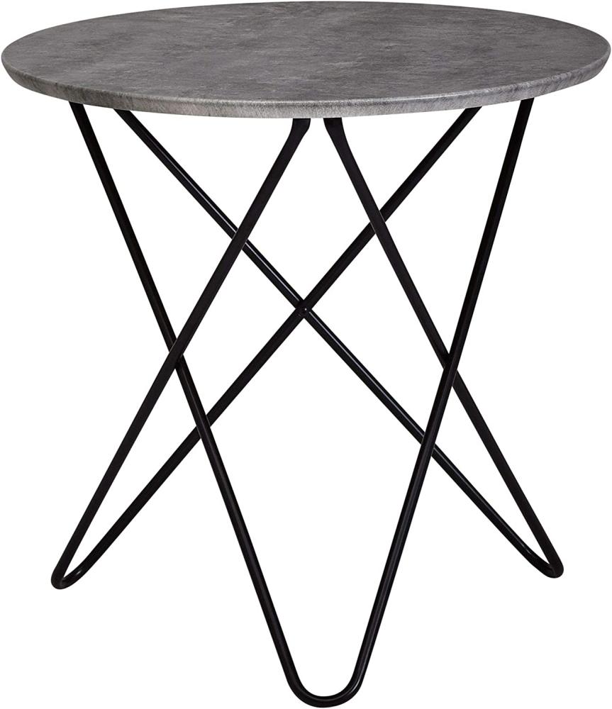 Wohnling Design Beistelltisch in Beton Optik Grau Rund Ø 60 cm Bild 1