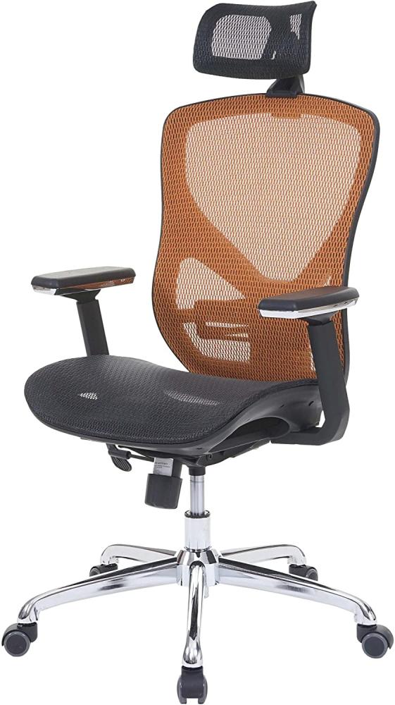 Drehstuhl HWC-A61, Sliding-Funktion Stoff/Textil ISO9001 ~ schwarz/orange Bild 1