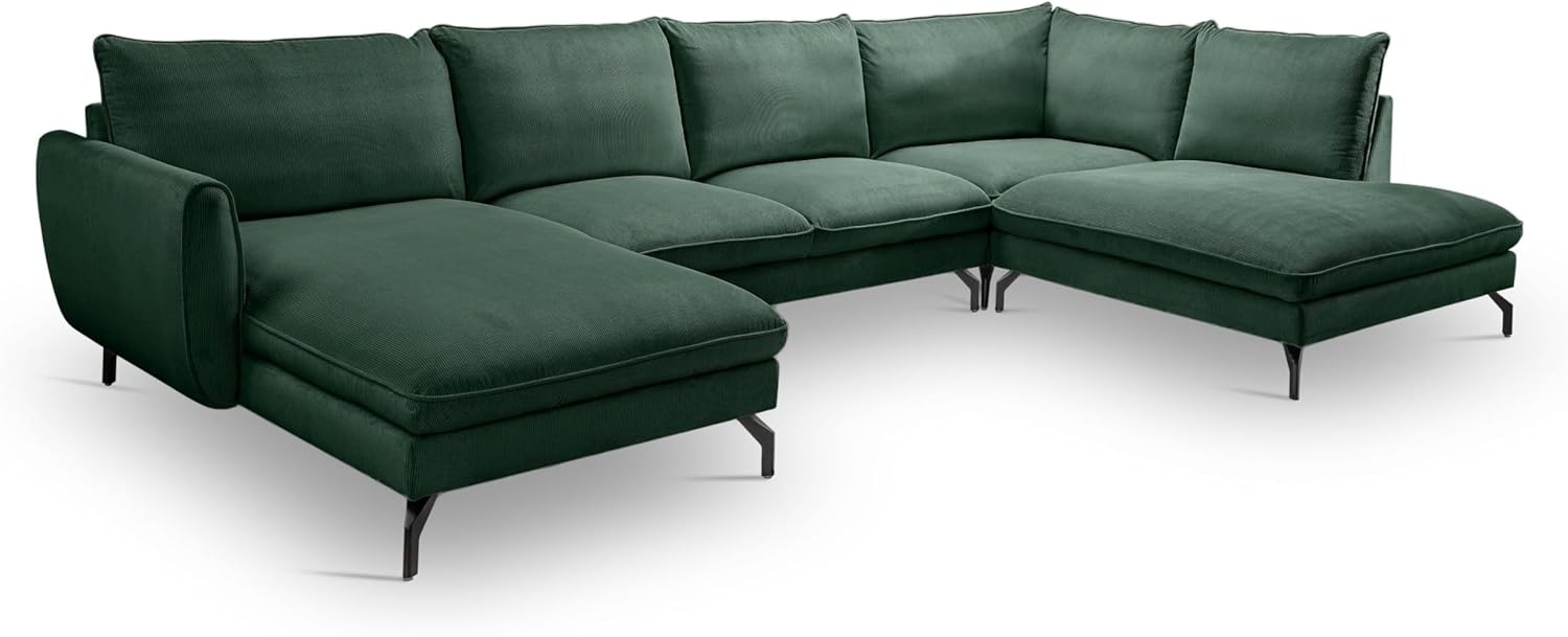 Ecksofa (B/H/T: 361x87x202 cm) in smaragdgrün Bild 1