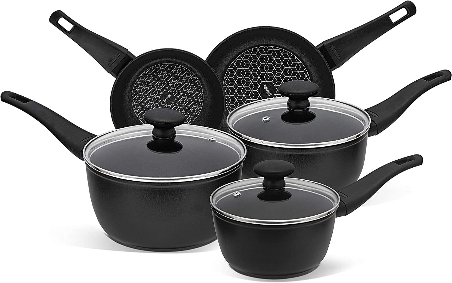 PRESTIGE 11679 Thermo Smart Induction Non-Stick 5 Piece Saucepan and Frying pan Antihaft-Kochgeschirr-Set, aluminium Bild 1