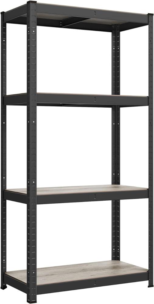 Songmics Standregal, Bücherregal, Schwerlastregal, Kellerregal, Lagerregal, verstellbar, 40 x 80 x 160 cm, bis 520 kg belastbar, für Küche, Wohnzimmer, Greige-Schwarz Bild 1