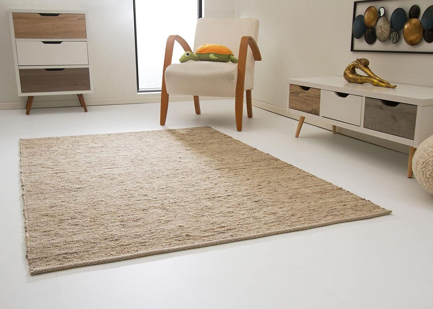 Handweb Teppich Leutasch, Farbe: natur dunkel, Größe: 250x340 cm Bild 1