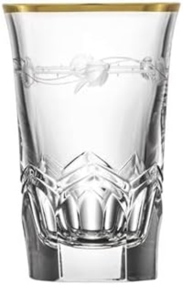 Shot Glas Kristall Lilly Gold clear (8cm) Bild 1