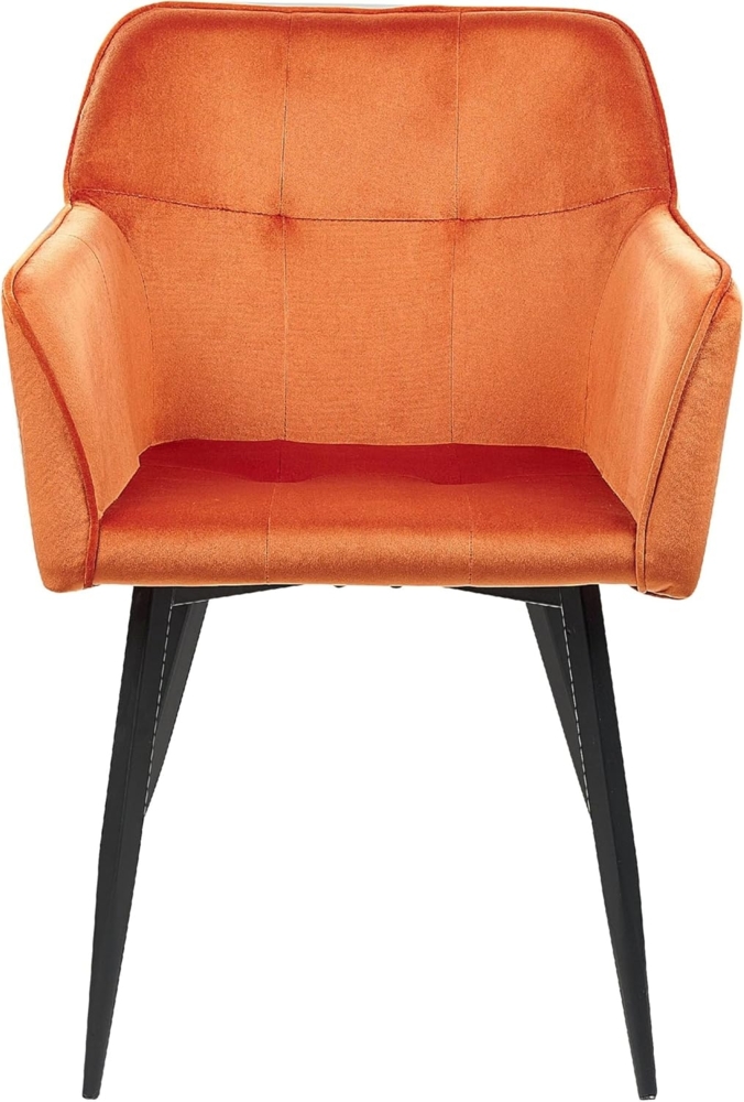 Esszimmerstuhl 2er Set JASMIN Samtstoff Orange Bild 1