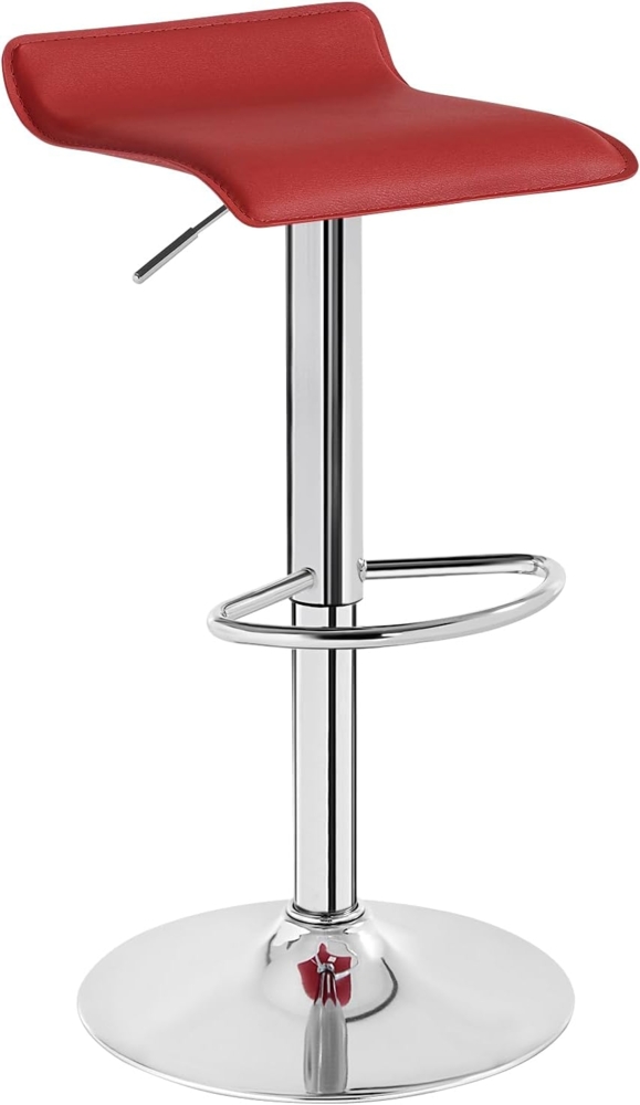 WOLTU BH11bd-1 Design Hocker Barhocker , stufenlose Höhenverstellung , verchromter Stahl , Antirutschgummi , pflegeleichter Kunstleder , gut gepolsterte Sitzfläche , Bordeaux Bild 1