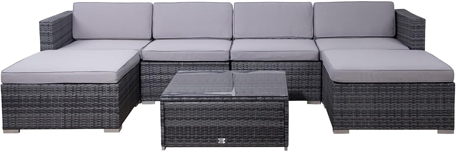 SVITA Loungeset, (Gartenlounge, 1-tlg), LUGANO, Ecksofa, Bezüge abnehmbar, Wetterfest, UV-Lichtbeständig Bild 1