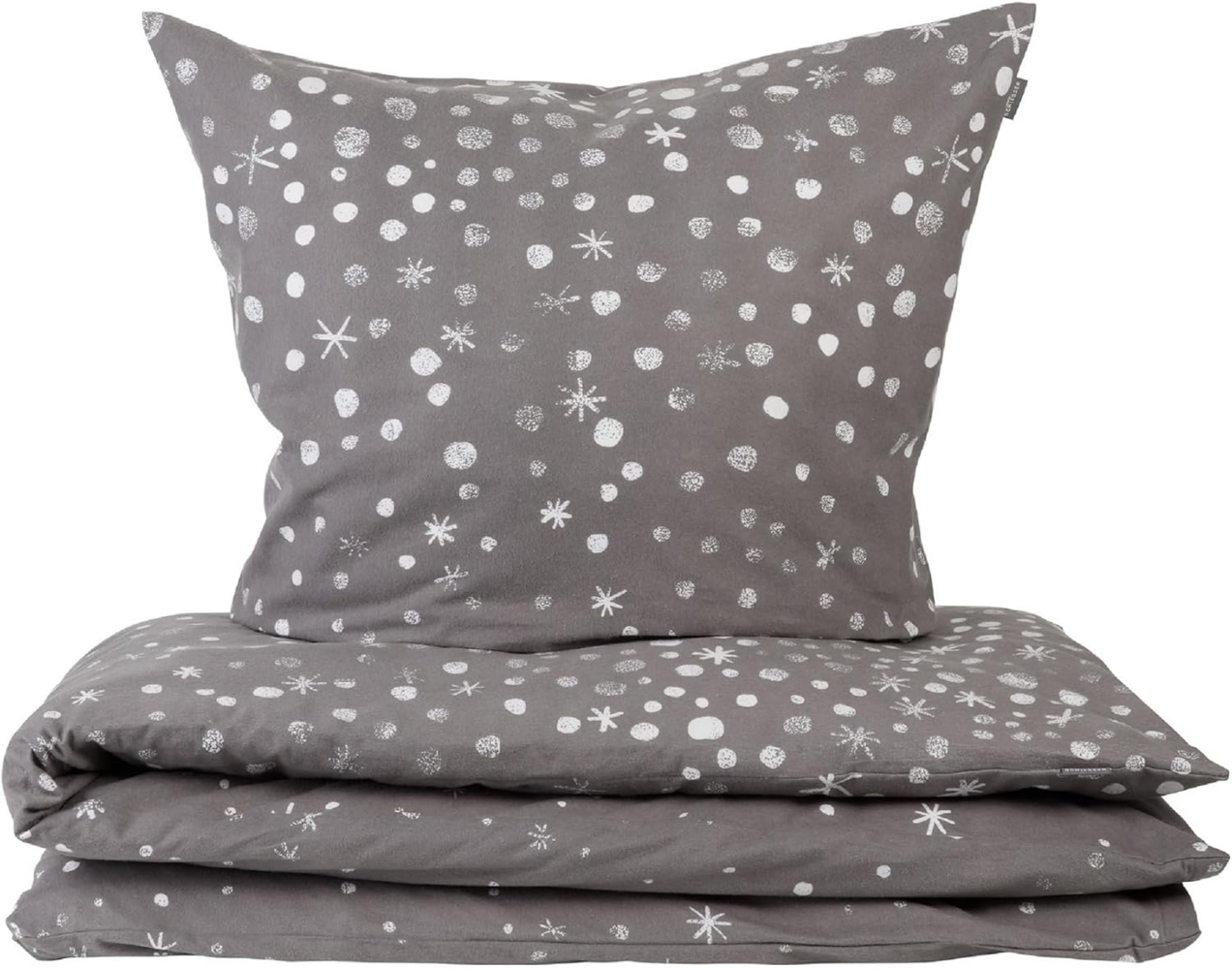 Schiesser Feinbiber Bettwäsche Set Runa mit coolem Winter-Print, Farbe:Anthrazit, Größe:135x200 cm Bild 1