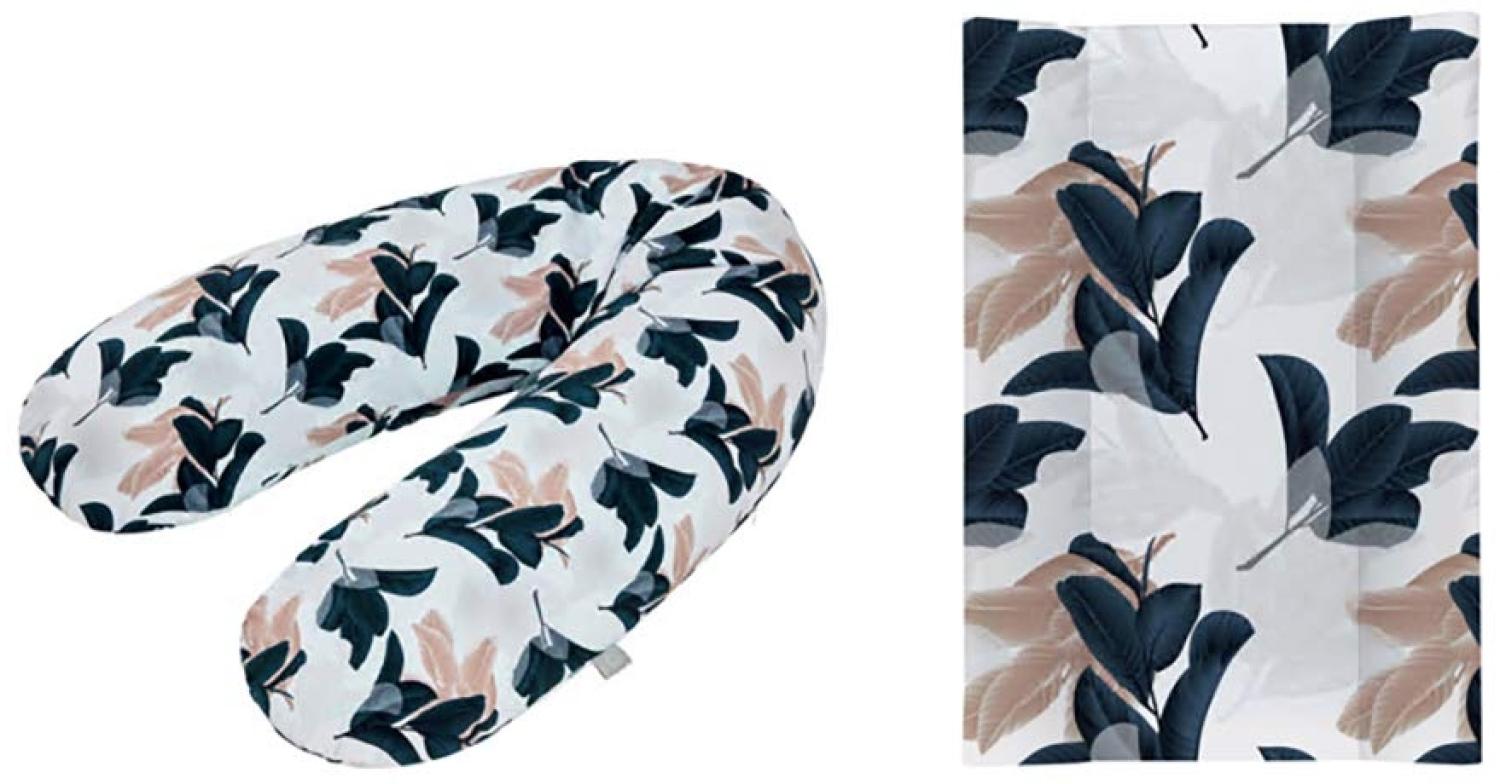 Rotho Babydesign Stillkissen-Set Multi, 190x35 cm, Inkl. Keilwickelauflage, 70x50 cm, ab 0 Monate, Nordic Garden Bild 1