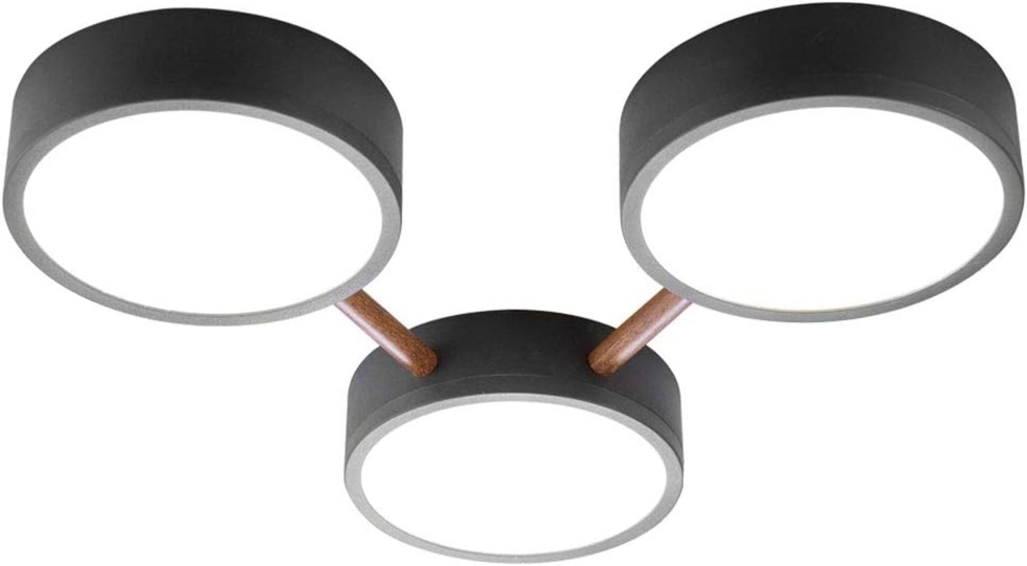 LED Deckenleuchte, schwarz, Holz-Optik, dimmbar, L 45 cm Bild 1