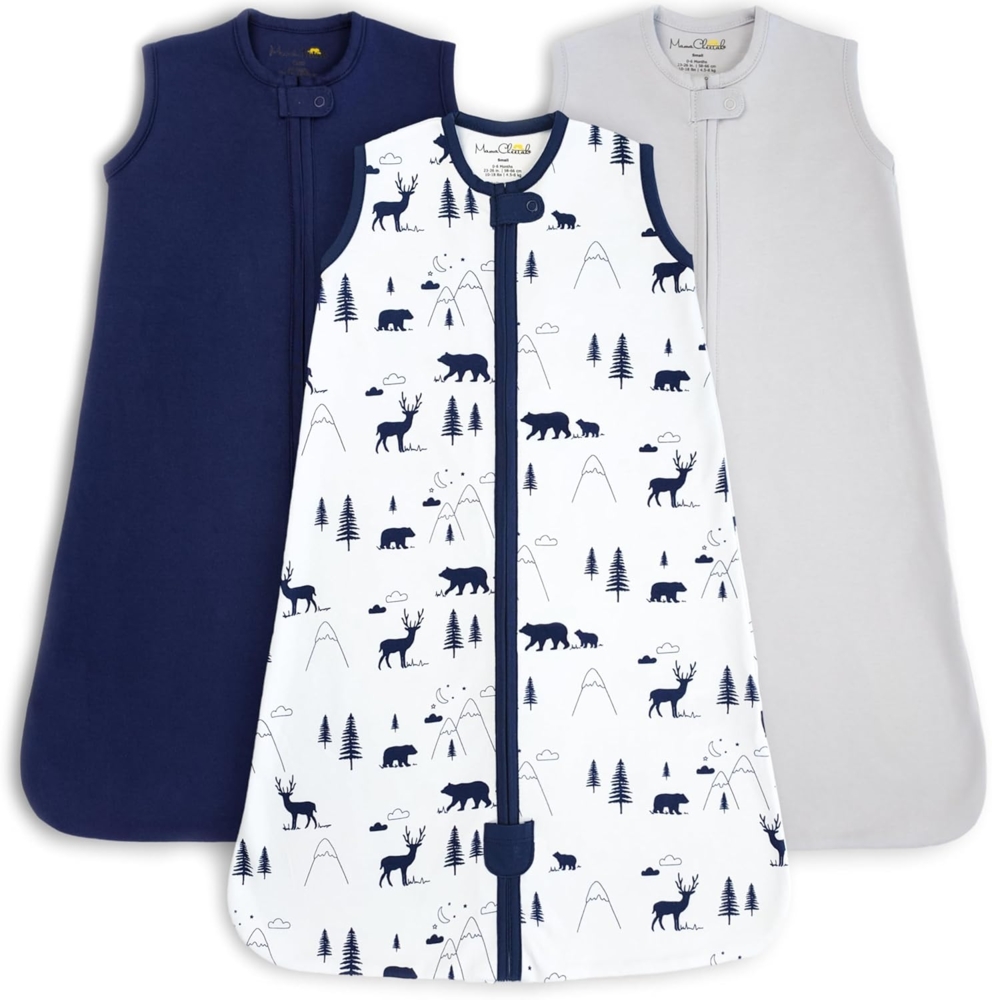 Mama Cheetah Baby-Schlafsack, 0,5 Tog, Bio-Baumwolle, tragbare Decke mit Zwei-Wege-Reißverschluss, Wickelübergang, Baby-Schlafsack für Neugeborene, Kleinkinder, Jungen, Mädchen, 0-3 Monate Bild 1