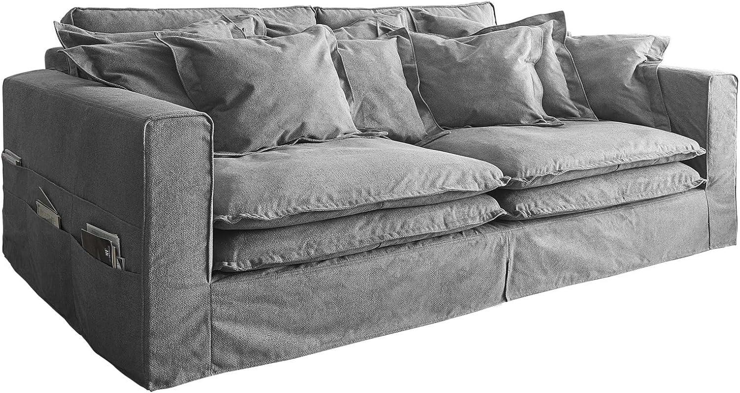 Hussensofa Noelia 240x145 cm Taupe mit Kissen Big-Sofa Bild 1