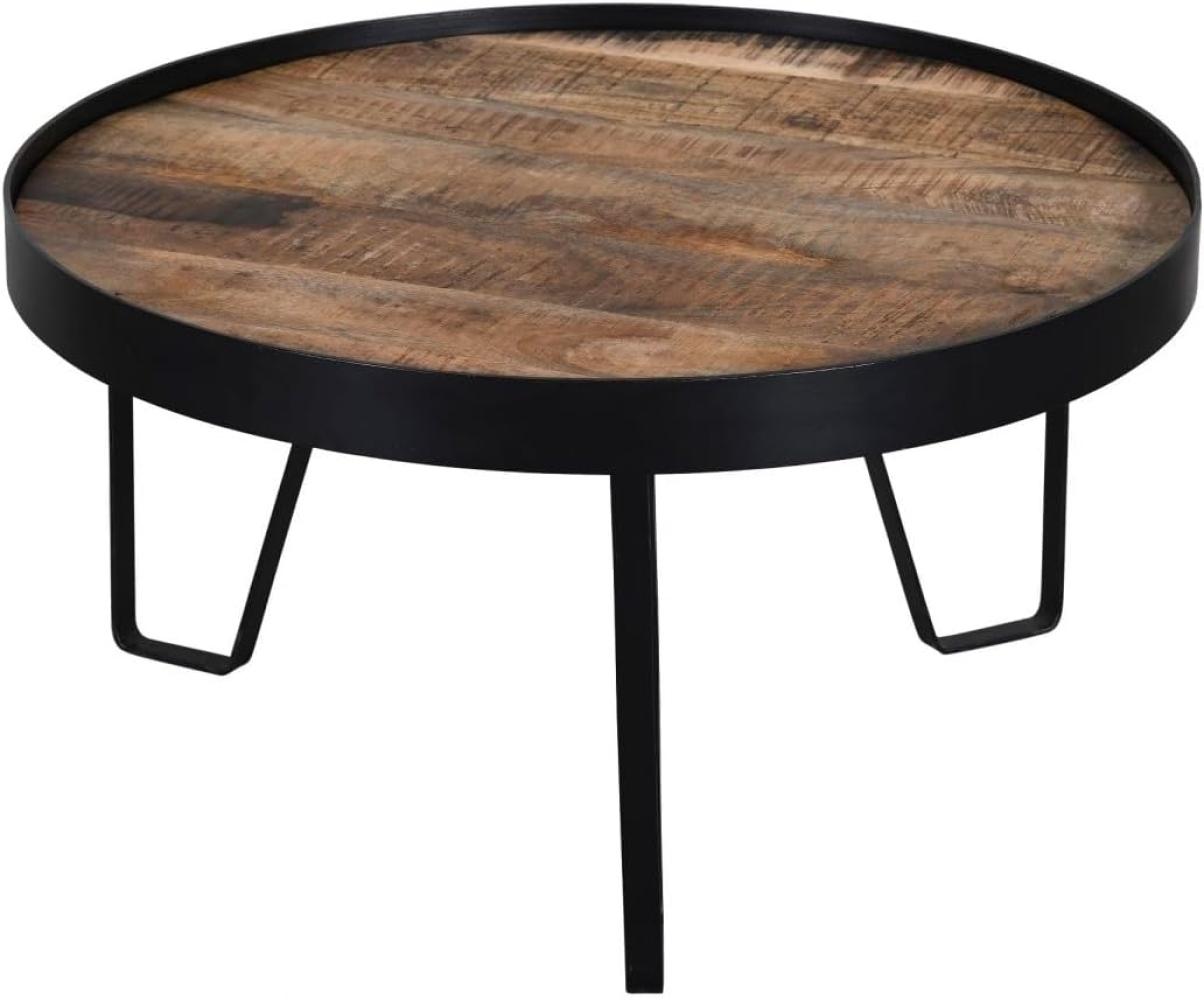 Couchtisch >IRON< in braun / schwarz aus Massivholz / Metall - 85 x 45 x 85 (BxHxT) Bild 1