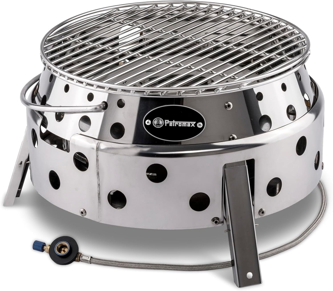 Petromax Atago Gasgrill Campinggrill mit Klappmechanismus und Piezo-Zündung Ø 28 cm Bild 1