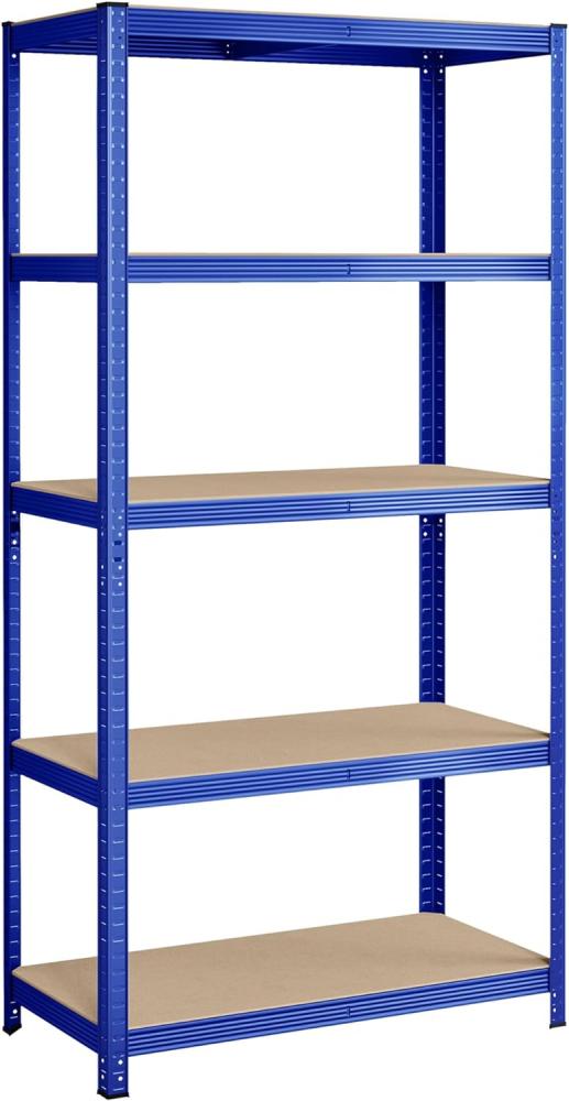 Songmics Lagerregal, bis 600 kg belastbar, 5 verstellbare Ablagen, Stahl blau, 200 x 50 x 100 cm Bild 1