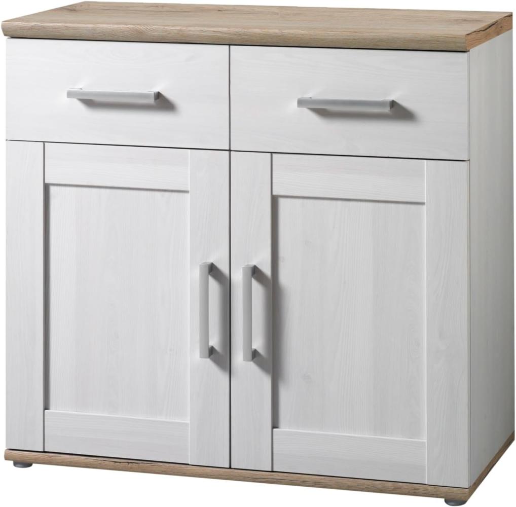 Kommode Romy / Romance, Holzwerkstoff, Weiß, Holzfarben, 93 x 89 x 45 cm Bild 1