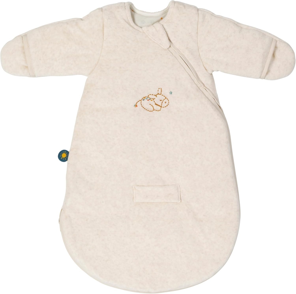 Nattou Babyschlafsack mit Ärmeln für Herbst und Winter, Aus Baumwolle und Polyester, Esel Leo, TOG 2,5, Ca. 60 cm, 0-3 Monate, Felix und Leo, Beige Bild 1