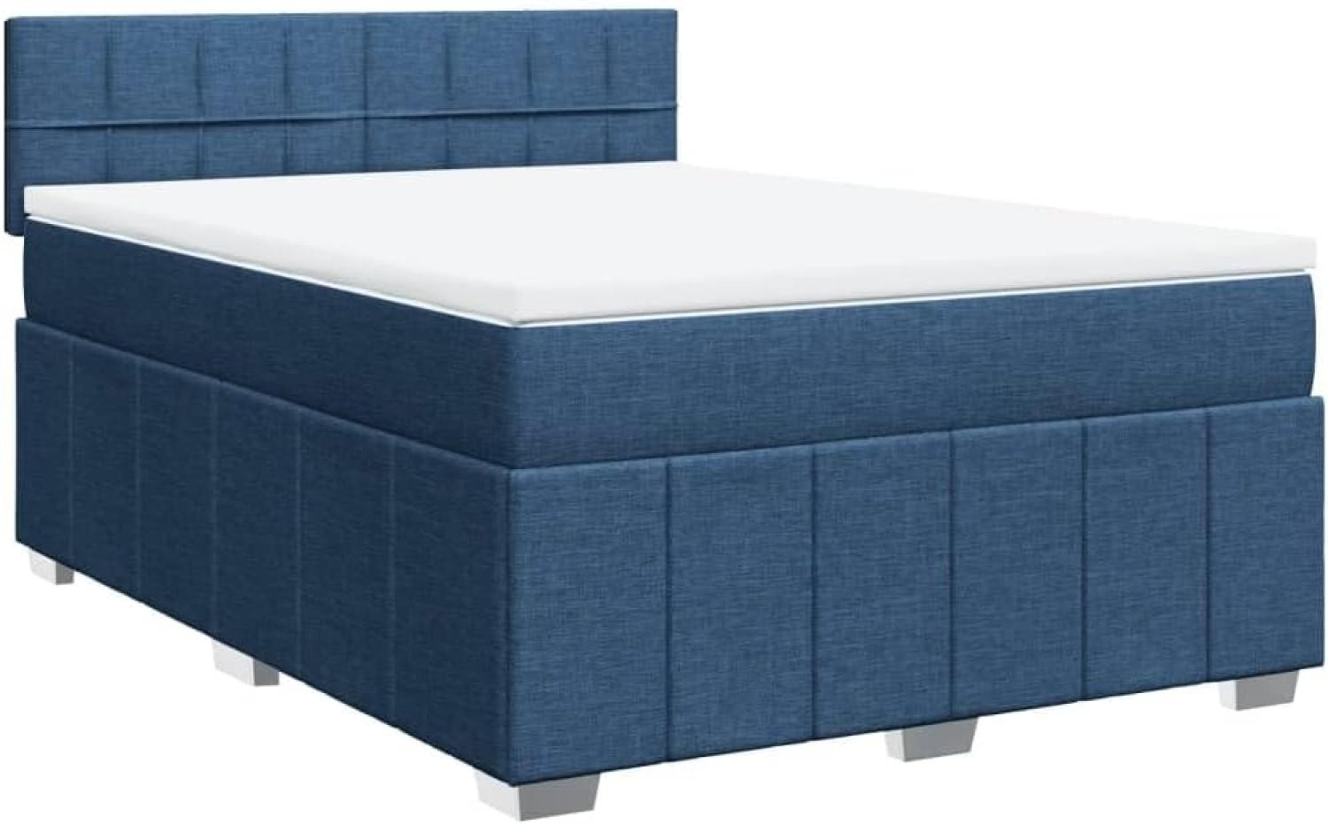 Boxspringbett mit Matratze Blau 140x200 cm Stoff 3289397 Bild 1