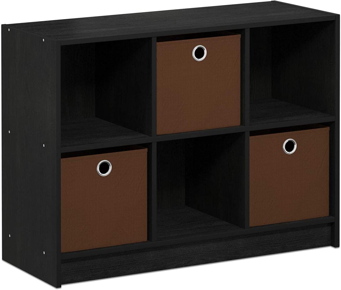 Furinno Basic Bücherregal mit 6 Fächern und 3 Einschüben, holz, Americano/Mittelbraun, 30. 23 x 80. 26 x 59. 94 cm Bild 1