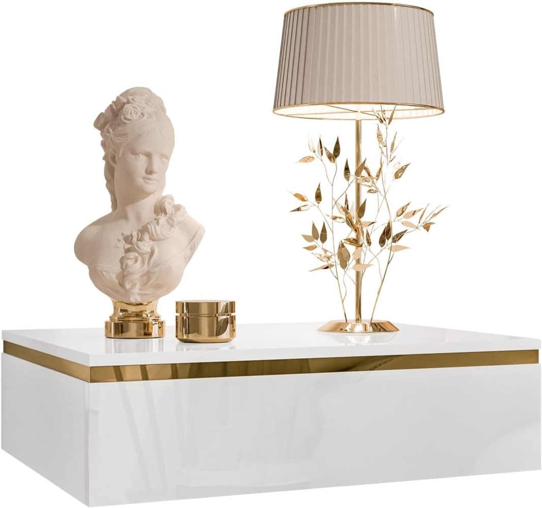 Lookway Nachttisch AURORA Weiß / Weiß hochglanz zum Aufhängen, Breite : 48,4 cm Bild 1