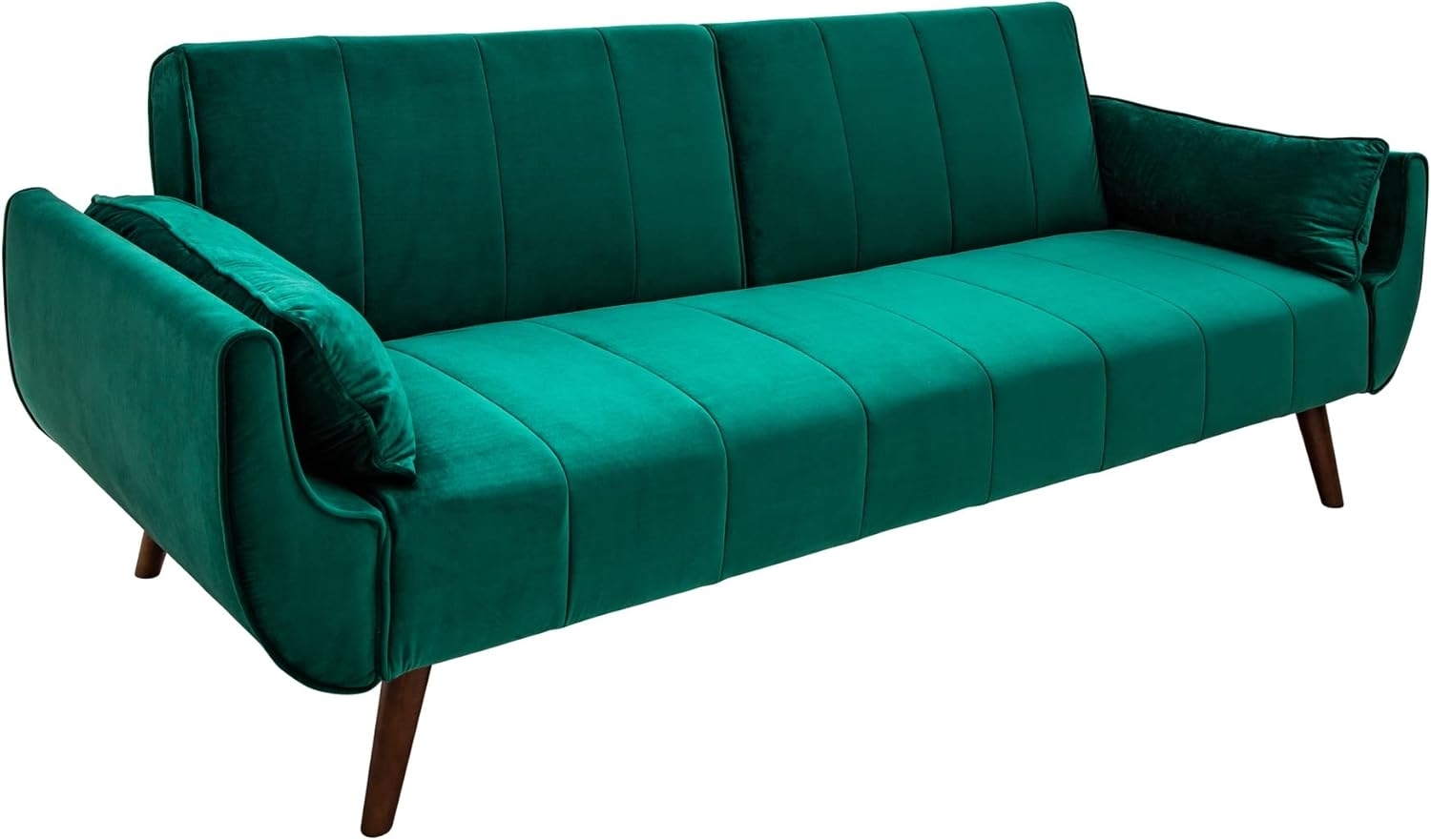 riess-ambiente Schlafsofa DIVANI 220cm smaragdgrün / braun, Einzelartikel 1 Teile, Wohnzimmer · Samt · 3-Sitzer · Couch mit Bettfunktion · Retro Design Bild 1