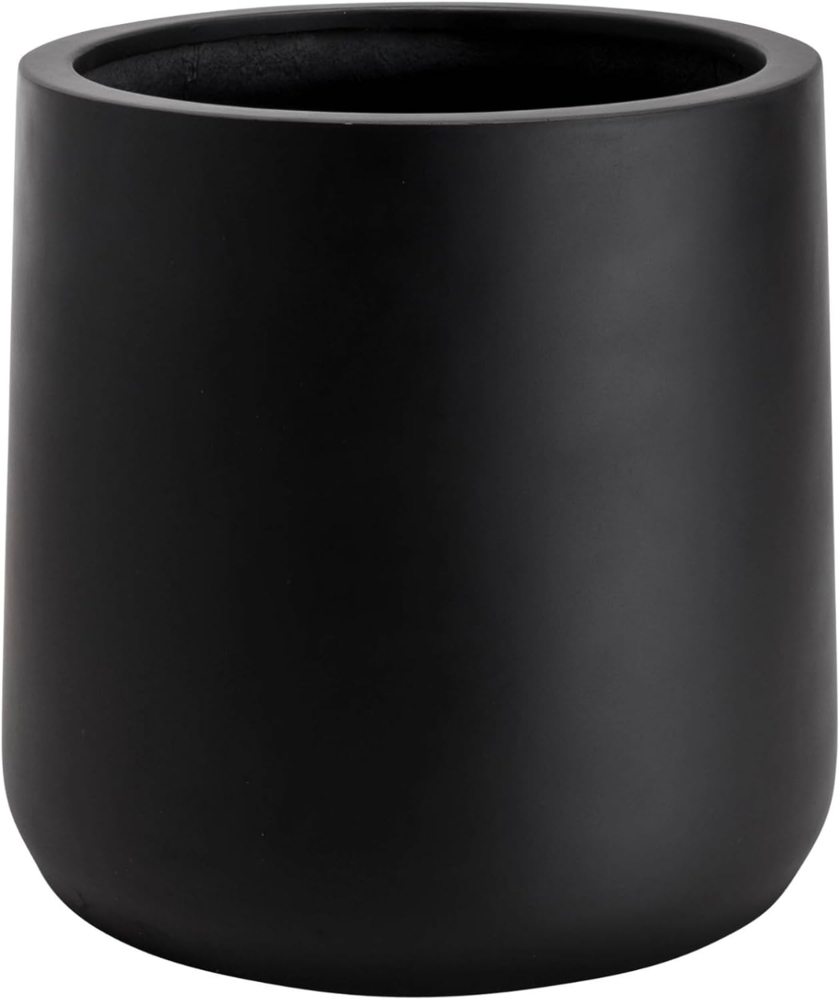 VIVANNO Blumentopf Fiberglas VEKRA Rund, Schwarz Matt 48x50 cm Bild 1