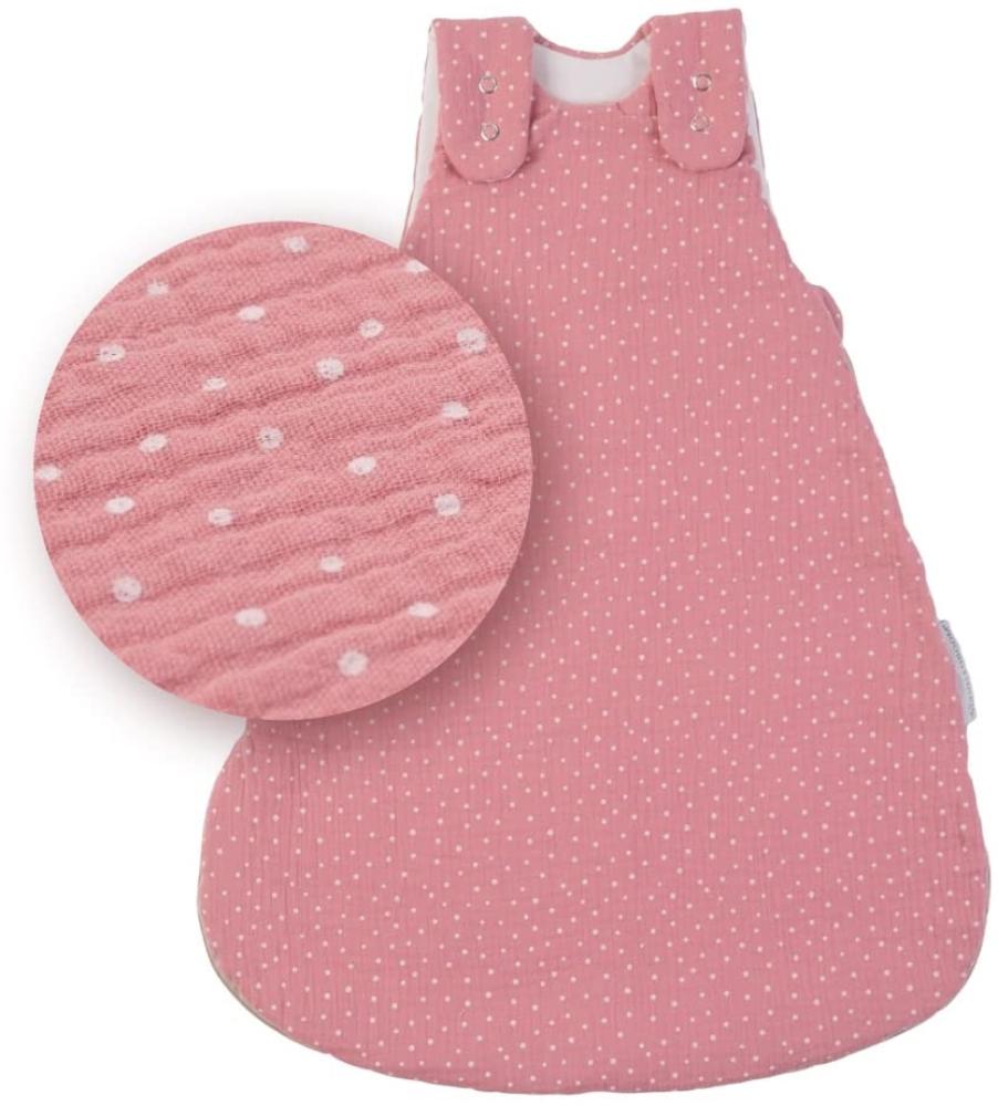 ULLENBOOM ® Schlafsack Baby Winter, 0 bis 3 Monate 56/62 Musselin Rosa (Made in EU) - Baby Schlafsack für Frühling, Herbst und Winter, Babyschlafsack mit 2,5 TOG aus Musselin Stoff Bild 1