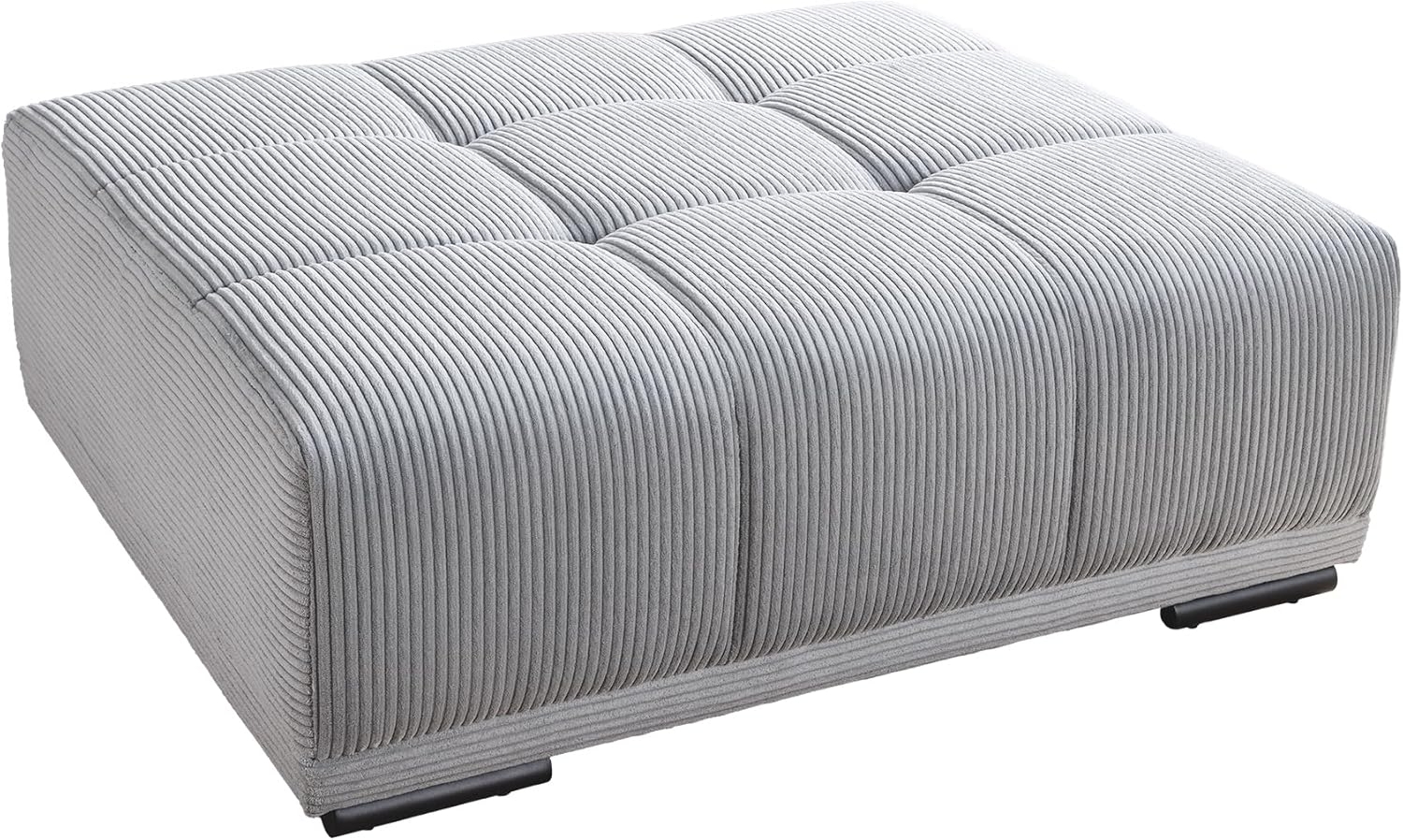 riess-ambiente Fußhocker ELEGANCIA 110cm hellgrau (Einzelartikel, 1 St), Wohnzimmer · Cord · mit Ziersteppung · für Sofas · Modern Design Bild 1