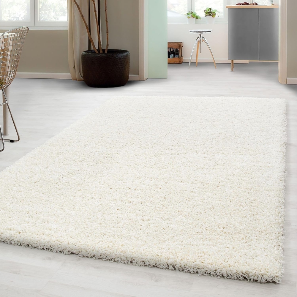 Carpetsale24 Shaggy Hochflor Teppich Wohnzimmer 300 x 400 cm Creme - Modern Flauschiger Teppich Extra Weich, Pflegeleicht und Einfarbig - Ideal als Teppich für Schlafzimmer, Esszimmer und Küche Bild 1