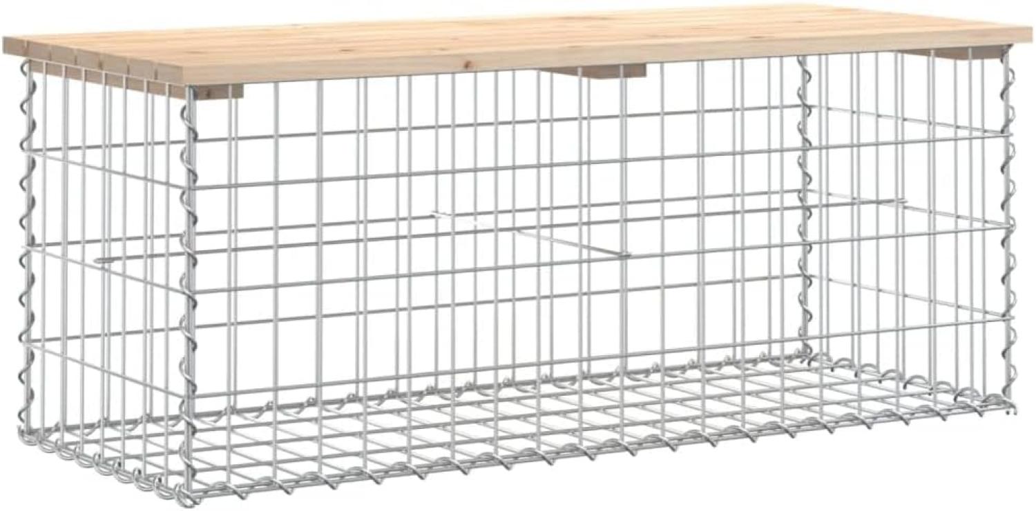 Gartenbank aus Gabionen 103x44x42 cm Massivholz Kiefer 834359 Bild 1