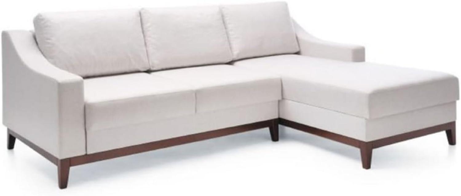 Casa Padrino Luxus Ecksofa Weiß / Dunkelbraun 225 x 173 x H. 77 cm - Wohnzimmer Sofa mit Schlaffunktion - Wohnzimmer Möbel - Luxus Möbel - Luxus Interior Bild 1