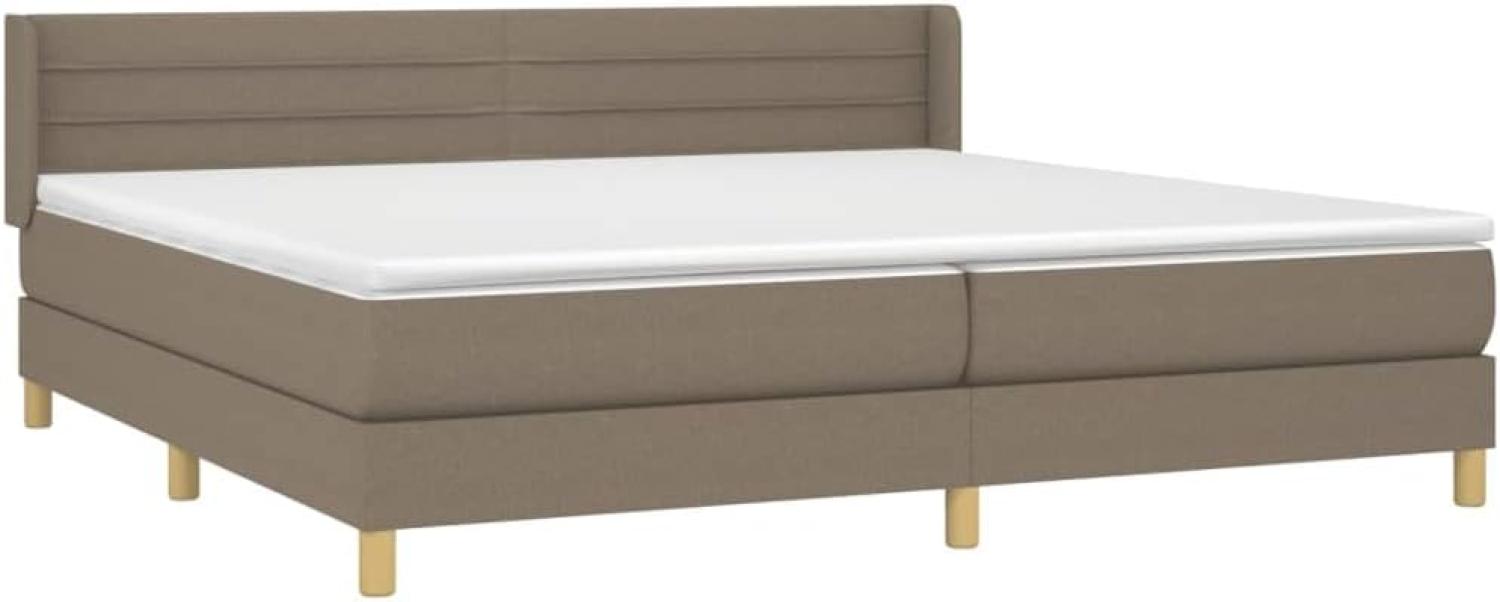 Boxspringbett mit Matratze Stoff Taupe 200 x 200 cm, Härtegrad: H2 [3130381] Bild 1