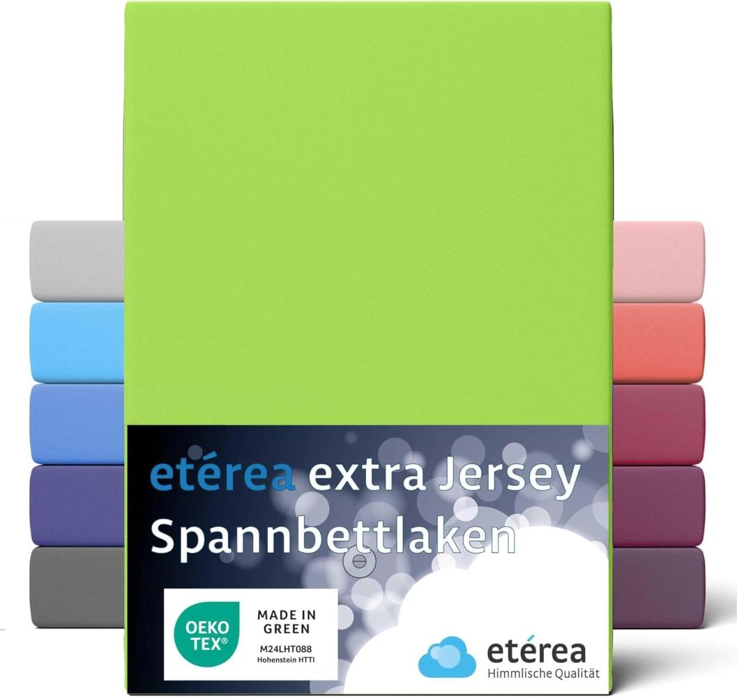 etérea Extra Jersey Spannbettlaken Apfelgrün 90x200 - 100x220 cm Bild 1