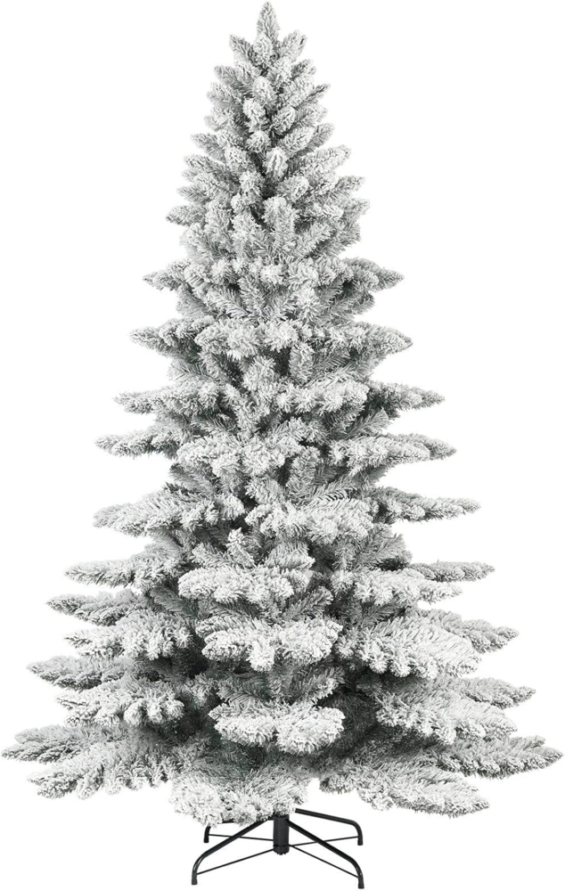 Salcar Künstlicher Weihnachtsbaum Weihnachtsbaum mit Schnee PVC Tannenbaum Alpenfichte Christbaum, 180cm mit 622 PVC-Nadeln Bild 1